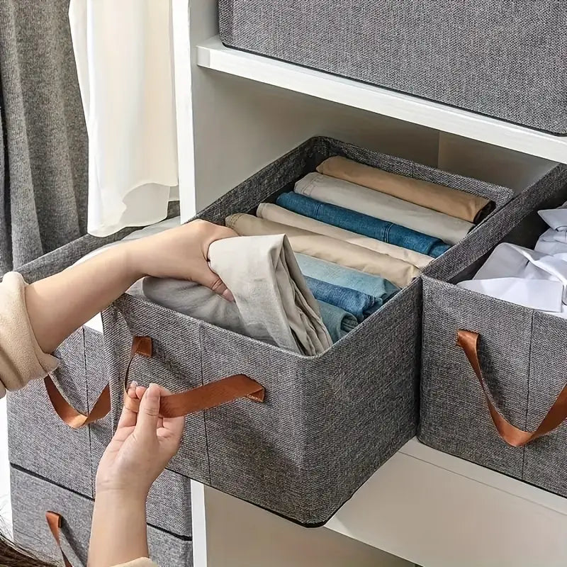 Boîte de rangement en tissu empilable pour vêtements