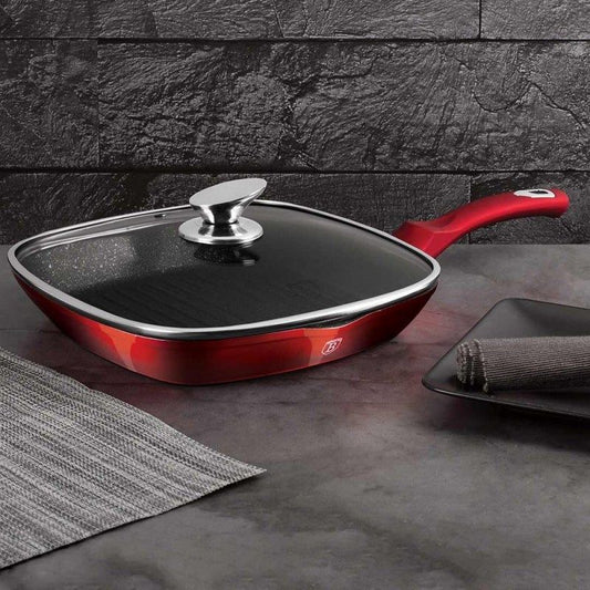 Poêle à griller Berlinger Haus en granit bordeaux métallisé