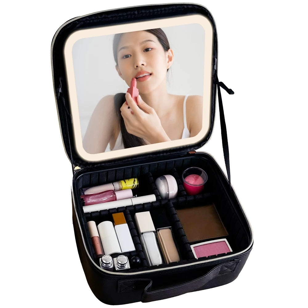 Coffret de Maquillage Professionnel avec Miroir Éclairé