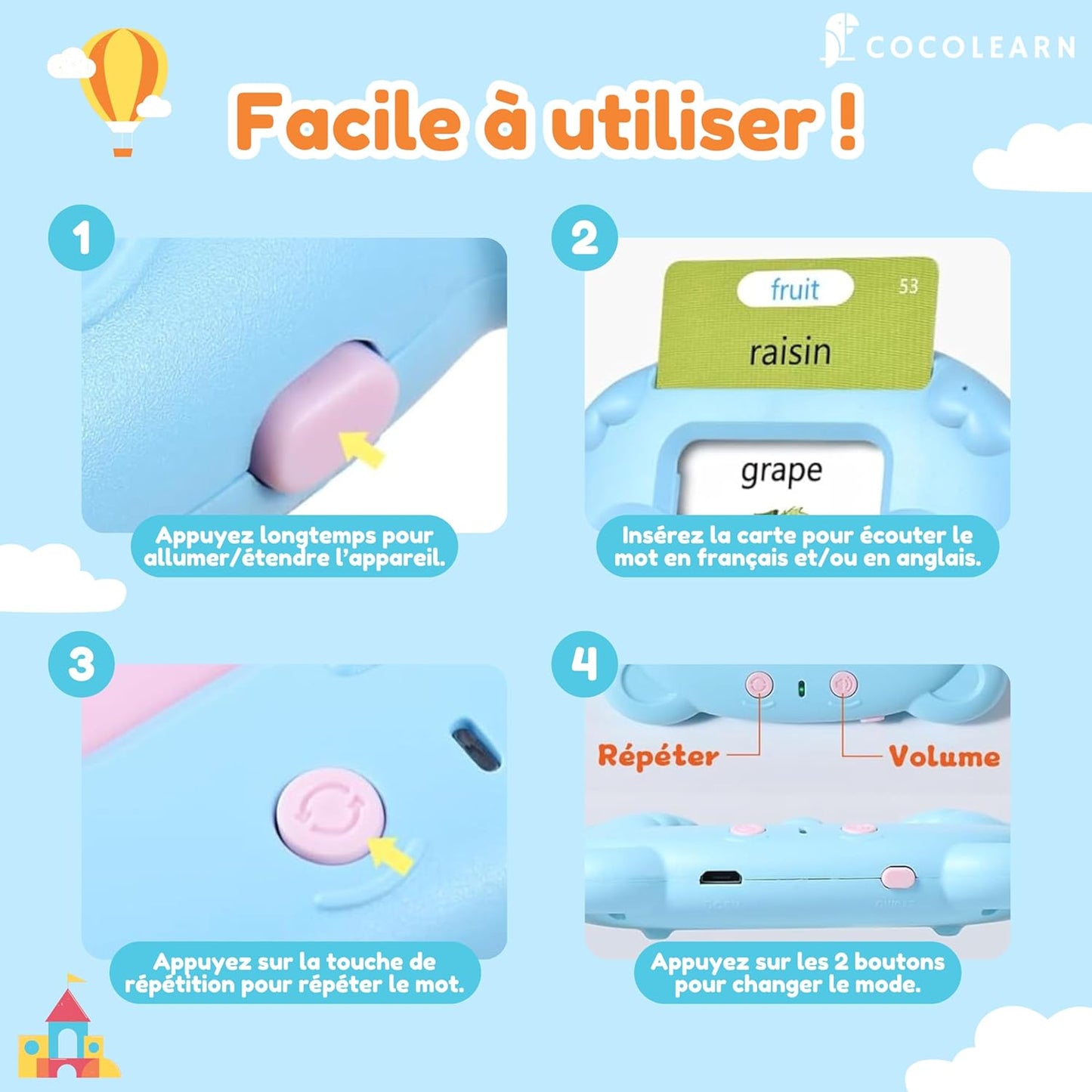 Cartes Éducatives Interactives – 3 Langues (Arabe, Français, Anglais)