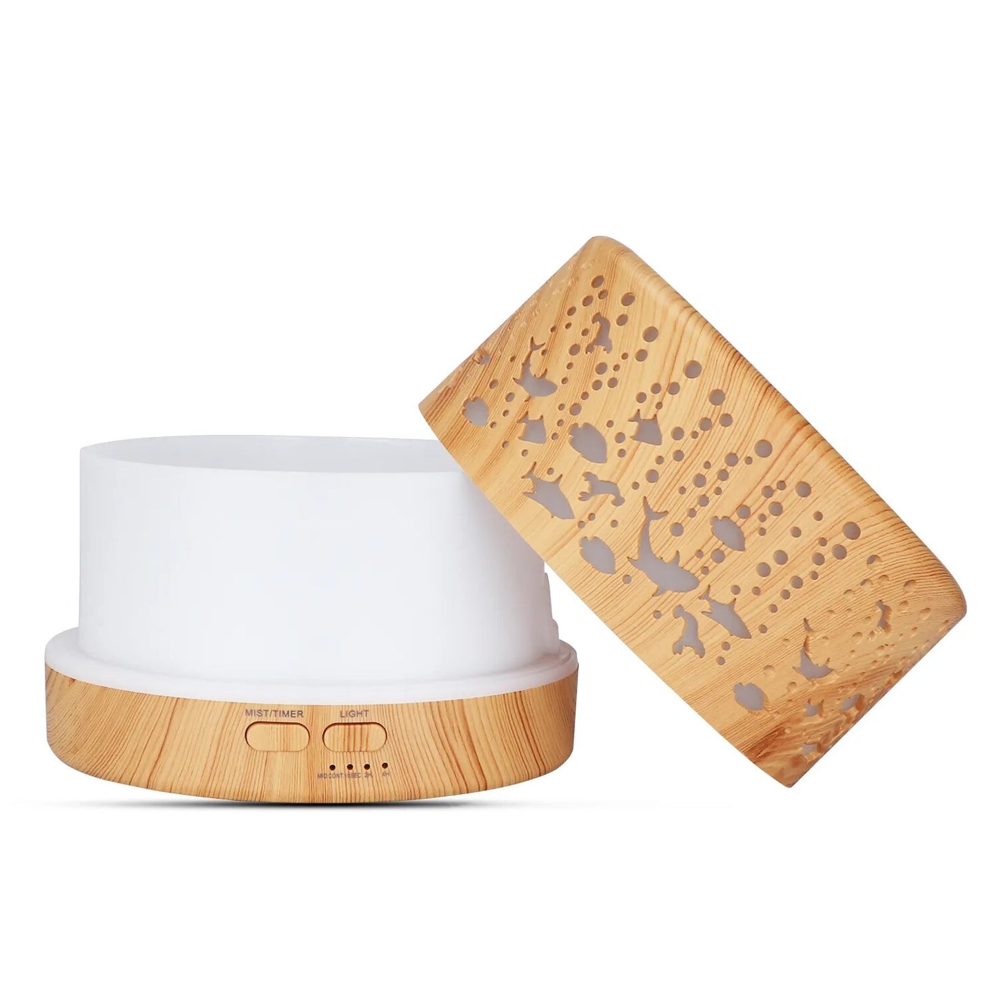 Diffuseur d'Huile Essentielle et Humidificateur d'Air Ultrasonique - 700 ml avec 7 Couleurs d'Ambiance