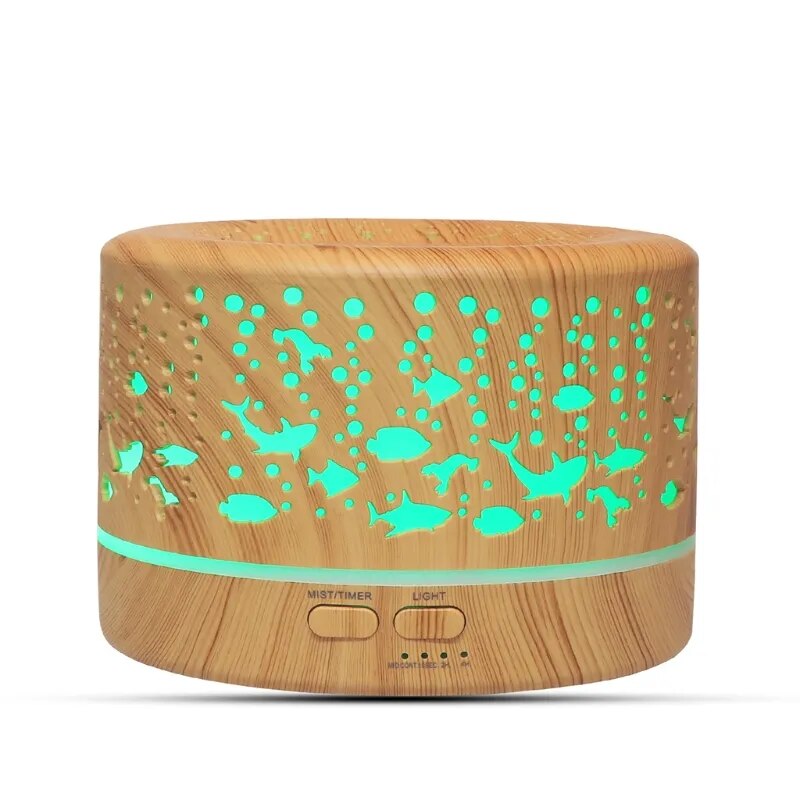 Diffuseur d'Huile Essentielle et Humidificateur d'Air Ultrasonique - 700 ml avec 7 Couleurs d'Ambiance