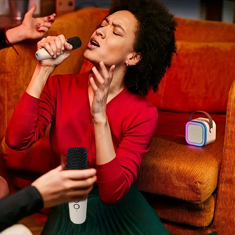 Ensemble Haut-Parleur Sans Fil avec 2 Microphones Portables