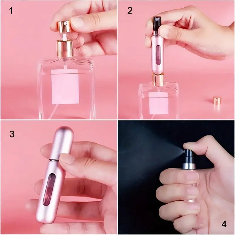6 Mini Bouteille De Parfum Portable Rechargeable Avec Pompe De Parfum En Spray