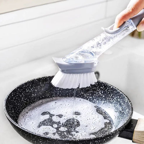 Brosse à vaisselle avec distributeur de savon liquide
