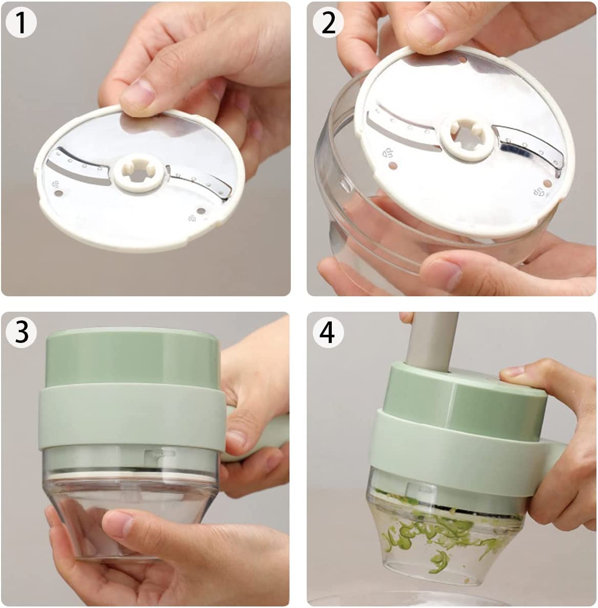 Mini hachoir à Légumes Électrique USB 4 en 1, sans fil