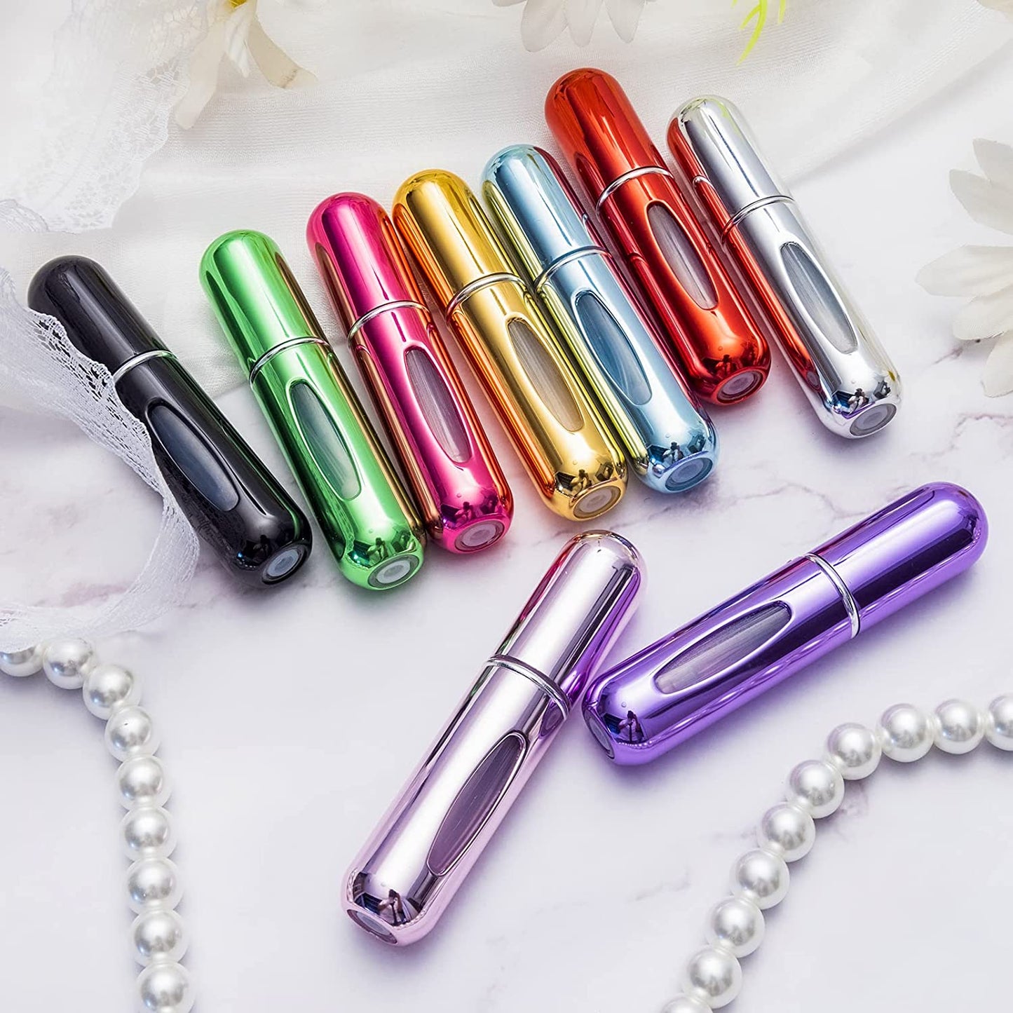 6 Mini Bouteille De Parfum Portable Rechargeable Avec Pompe De Parfum En Spray