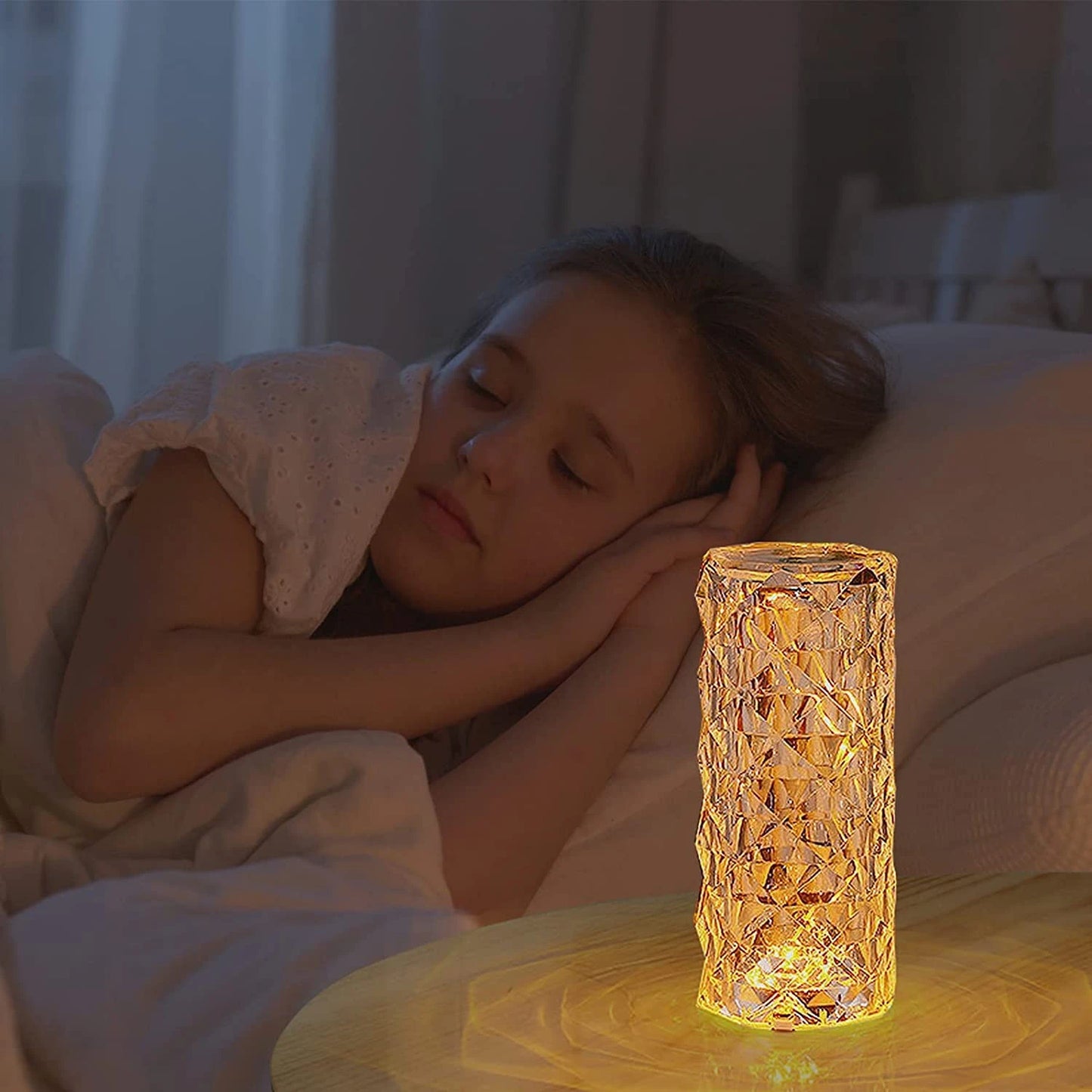 Lampe Magique En Cristal Rechargeable Sans Fil / Touche Control