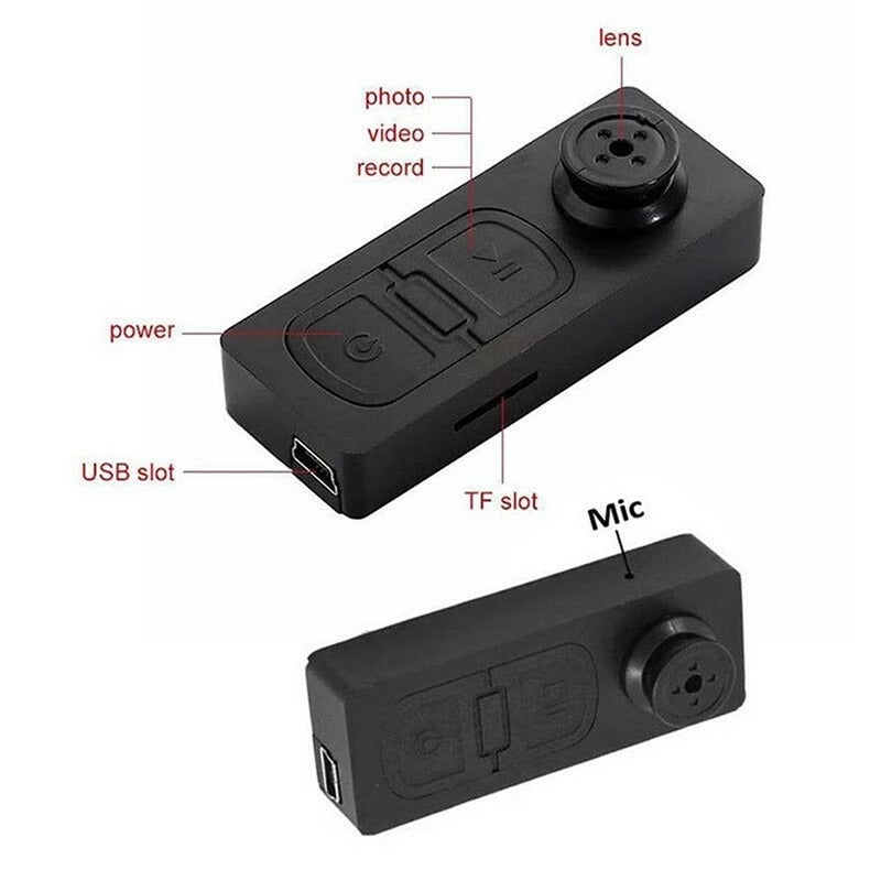 Bouton de chemise caméra hd