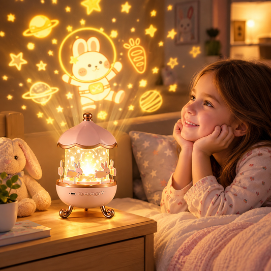 Veilleuse Lapin 360° – Projection Étoilée pour Enfant