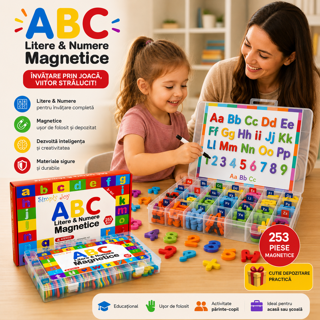 Alphabet et Nombres Magnétiques Multicolores  253 Pièces