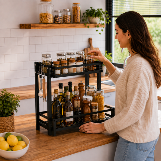 Étagère Multifonction de Cuisine à 2 Niveaux