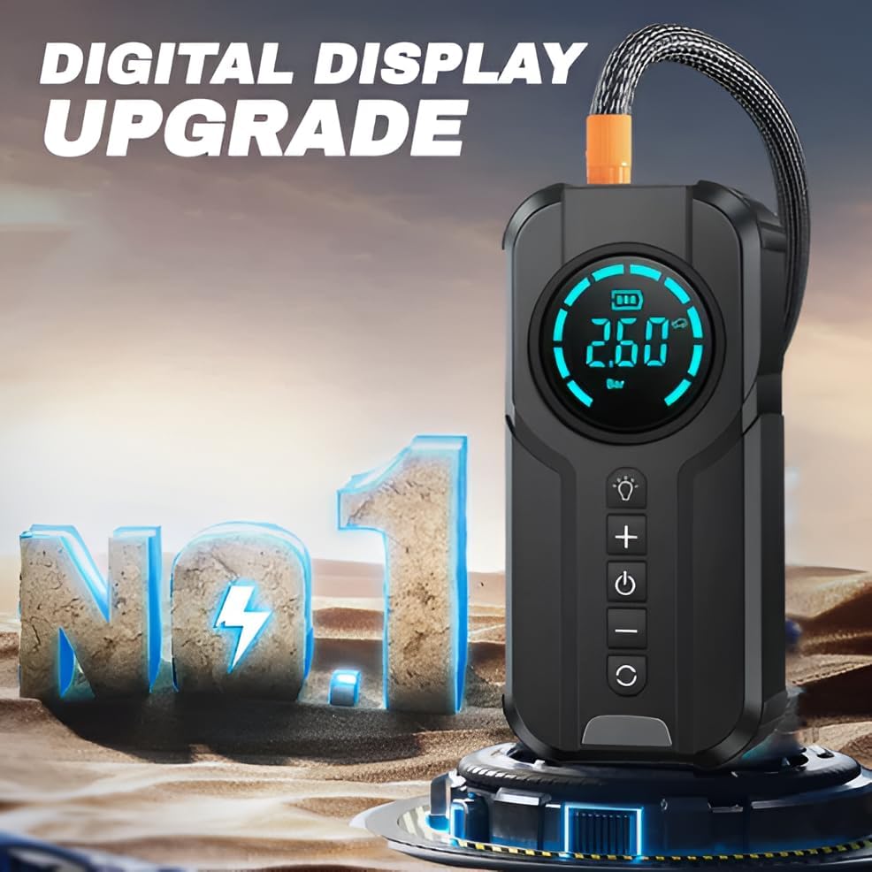 Démarreur de Voiture 4-en-1 avec Compresseur & Power Bank