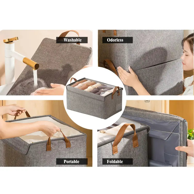 Boîte de rangement en tissu empilable pour vêtements