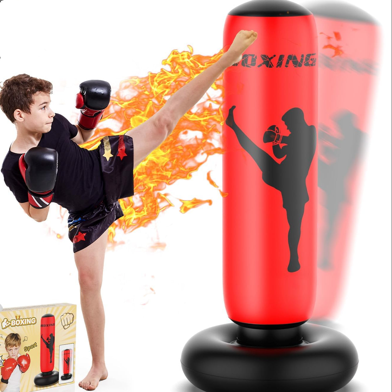 Sac de Frappe Gonflable Résistant – Pour Toute La Famille