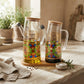 Set de 2 Huiliers en Verre avec Plateau en Bambou – Élégance Marocaine