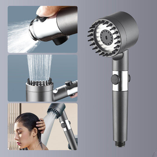 Pommeau de douche Avec Tuyau et Support, haute pression réglable, 3 modes, économie d'eau, arrêt à une touche, massage