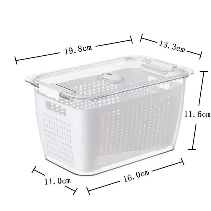 Organisateur de Réfrigérateur Transparent avec Couvercle