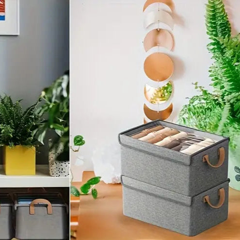 Boîte de rangement en tissu empilable pour vêtements