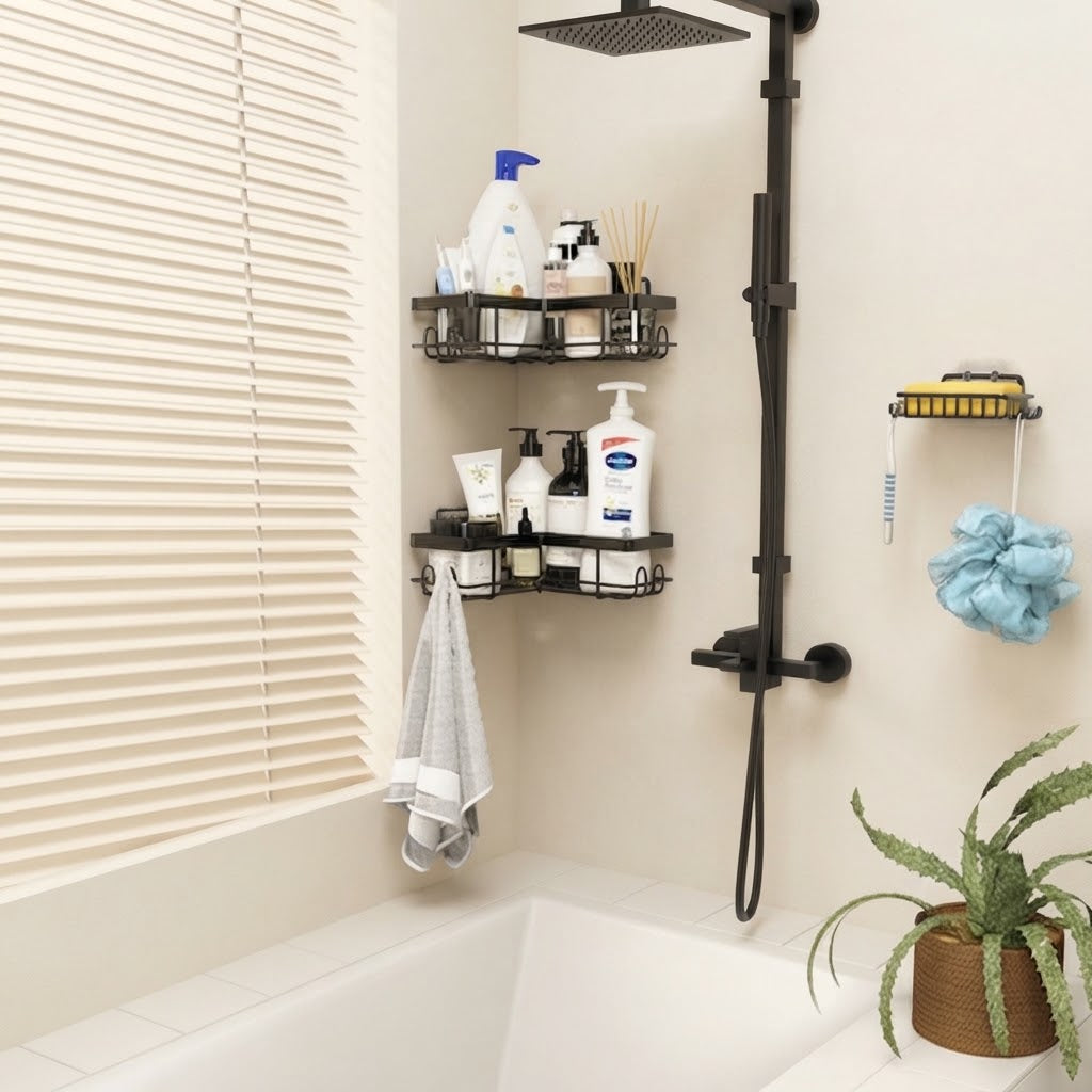 Étagères de Salle de Bain Sans Perçage – Lot de 5