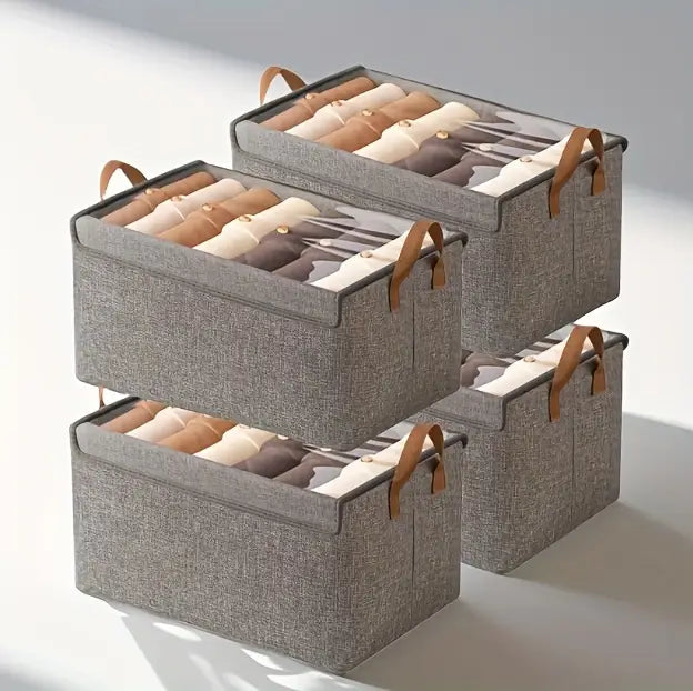 Boîte de rangement en tissu empilable pour vêtements