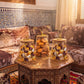 Trio de Bocaux en Verre avec Couvercles Décoratifs et Plateau en Bambou