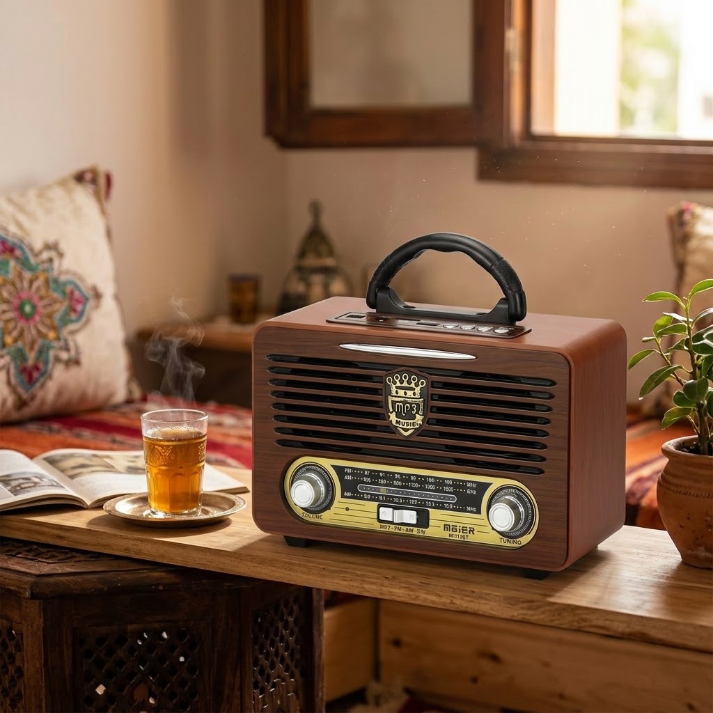 Radio Rétro MEIER M-115BT – Bluetooth, Rechargeable et Multifonction