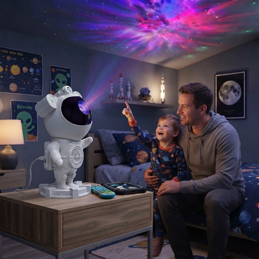 Projecteur Astronaute 360° – Ambiance Étoilée & Design Élégant