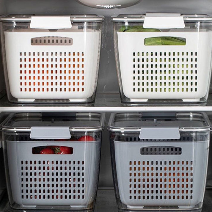 Organisateur de Réfrigérateur Transparent avec Couvercle
