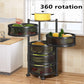 4 Tiers, Etagère Pivotante 360° pour Rangement Mobile