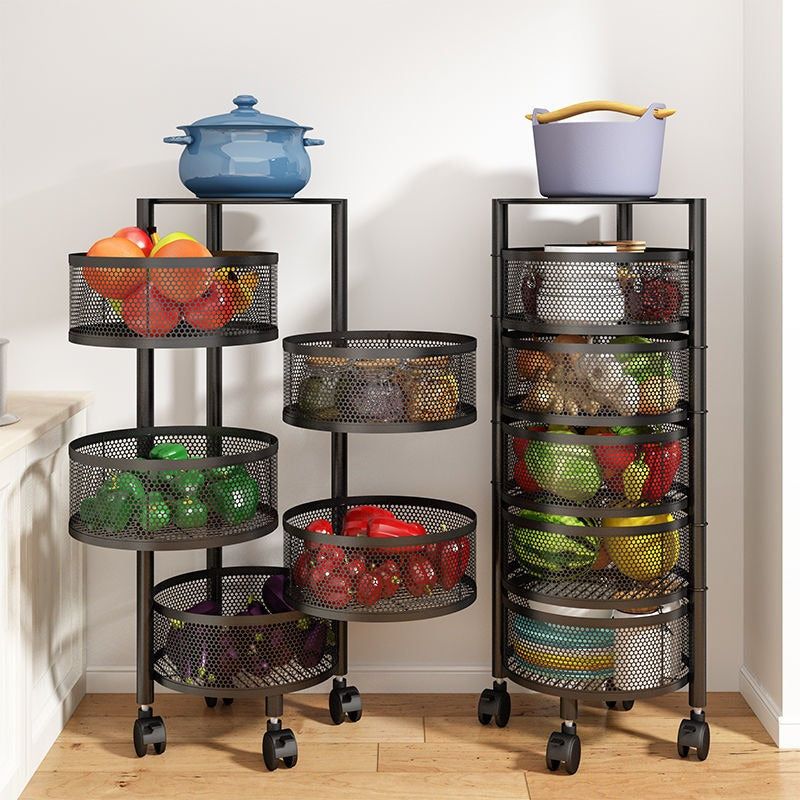 4 Tiers, Etagère Pivotante 360° pour Rangement Mobile